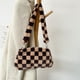 thumbnail image 2 of Bolso de hombro de felpa de invierno para mujer Bolsos para axilas con estampado lindo (marrón a cuadros) Likrtyny Para estrenar, 2 of 9