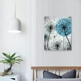 thumbnail image 4 of JEUXUS  Blue Dandelion Wall Art Grey Abstract Flower Canvas Artwork, 4 of 5
