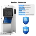 thumbnail image 5 of Coolski Commercial Ice Machine 450Lbs/Day, 22'' Wide Ice Maker with 300lbs Large Storage Bin, Industrial Ice Machine for Restaurants/Bars/Hotels, Ice Ready in 5-15 min, Stainless Steel, 5 of 9
