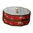 thumbnail image 2 of Esquirla Divided Serving Box Food Storage Organizer Multipurpose Dried Fruits Platter Snack Box for Cookies Desserts Nuts Dried Fruits 2 Tiers Red, 2 of 8