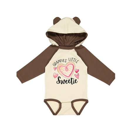 

Inktastic Grampa s Little Sweetie with Pink Heart Cookie Gift Baby Boy or Baby Girl Long Sleeve Bodysuit