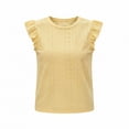 thumbnail image 5 of Molidfa Women's Top Casual Crew Neck Sleeveless Stretchable Pullover Regular Drop Shoulder Tops Casual Flutter, 5 of 5
