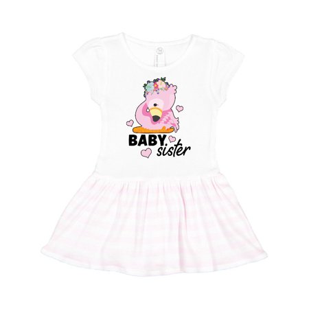 

Inktastic Cute Flamingo Baby Sister with Hearts Gift Toddler Girl Dress