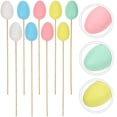 thumbnail image 2 of 9pcs Easter DIY Egg Plastic Coloring Painted Easter Simulation Eggs with Sticks Decorations Kids Gifts Toys for Easter Home Party Favors (Mixed Color), 2 of 3