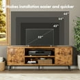 thumbnail image 5 of Furmax Mid-Century 2-Door TV Stand for TVs up to 65", Rustic Oak, 5 of 8