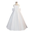 thumbnail image 6 of RFQWOVSR Girls Satin Bow Sleeveless Backless Dress Tween Wedding Party Princess Gown 12 Years, 6 of 6