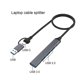 thumbnail image 4 of Sidaley Adaptador 7 puertos Conector multipuerto Compatible con cable de extensión Adaptadores de accesorios Mini multiusos USB A C HUB Juegos de teclado y mouse para computadora 4 puertos, 4 of 6