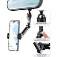 thumbnail image 3 of Universal Rear View Mirror Phone Holder - Premium Aluminum Alloy, Multi-Angle Adjustment, Suitable For Car & Truck, Fits All Cell Phones, 3 of 5