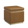 thumbnail image 5 of Linon Elta Square Storage Ottoman, Caramel Faux Leather, 5 of 11