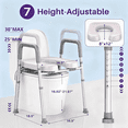 thumbnail image 3 of KEKOY Toilet Seat Riser for Seniors, Raised Toilet Seat with Handles, FSA HSA Eligible 400lb Elevated Toilet Risers, Tool-Free Assembly with Adjustable Height & Width, 3 of 10