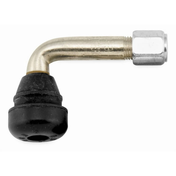 Bikemaster Valve Stem 90 Degree Angled Chrome w/ Rubber Base 03-031