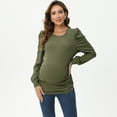 thumbnail image 2 of Maternity Shirts Women's Casual Tops Pregnancy Short Sleeve Striped Ruched Side Tunic Top, 2 of 5