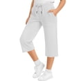 thumbnail image 3 of HAOTAGS Big Girls Capri Pants with Pockets (5-15) Elastic Waist Casual Sporty Cropped Pants White Size 12, 3 of 10