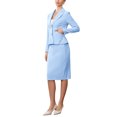 thumbnail image 3 of INSPIRE CHIC 2 Piece Skirt Suit Set for Women Long Sleeve Blazer Pencil Skirt Formal Work Business Outfits XL Sky Blue, 3 of 5