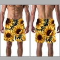 thumbnail image 3 of luoweisi Men's Beach Shorts Quick Dry Swim Trunks with Mesh Lining Sunflower S, 3 of 5