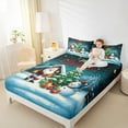 thumbnail image 4 of jejeloiu Happy New Year Full Size Sheets,Merry Christmas Gifes Bed Sheets,Xmas Tree Snowmen Sheet Sets For Children,Microfiber Bedroom Decor,4 Pieces, 4 of 7