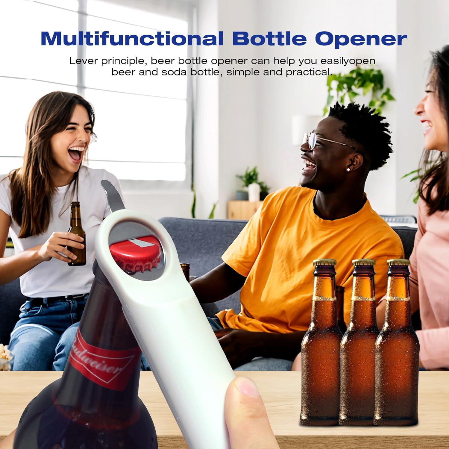 Multifunctional Retractable Bottle & Jar Opener - Adjustable Can Opener & Lid Gripper for Seniors, Weak Hands, and Arthritis,Jar Opener Bottle Opener and Lid Opener，Wine Opener Gadgets