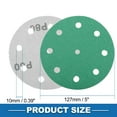 thumbnail image 4 of Unique Bargains Sanding Discs 5 Inch 9 Hole 80 Grit Round Hook and Loop Sandpaper Aluminum Oxide Green 50 Pcs, 4 of 6