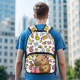 thumbnail image 3 of KUIFORTI Reading Capybara Kids Backpack Boys Girls Bookbag Durable Polyester School Bag with Laptop Compartment Back to School Gifts, 3 of 7