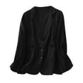thumbnail image 2 of Luxalzxs Cotton Linen Blazer Womens Long Sleeve Loose Casual Blazer Jackets Notch Lapel Single Breasted Suit Coat Jackets Retro Boyfriend Comfy Work Blazer, 2 of 6