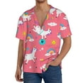 thumbnail image 3 of KLL Yoga Unicorn Print Men's Shirt Short Sleeve Button Down Summer Cuba Beach Shirts- 4X-Large, 3 of 7