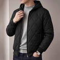 thumbnail image 2 of Windbreaker Jackets for Men Windproof Long Sleeve Hooded Solid Color Winter Casual Warm Windproof Jacket for Outdoor Travel Hiking, 2 of 7