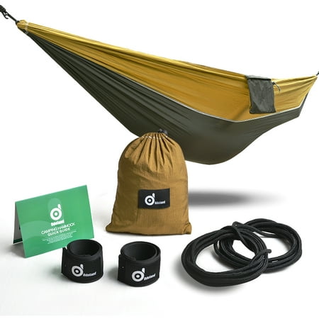 ODOLAND Lightweight Portable Nylon Camping Hammock for Backpacking Travel Hammock Straps & Steel Carabiners