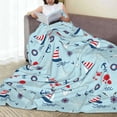 thumbnail image 6 of Honeii Sailboats Anchors Print Fleece Blanket - Throw Blanket for Bed, Sofa, Couch, Camping, and Travel , Microplush Ultra Soft Warm Blanket-50"x40", 6 of 7