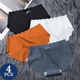 thumbnail image 2 of Conjunto de 4 unidades de ropa interior sin costuras, bragas de seda para mujer, Tangas 3XL, calzoncillos con volantes para mujer, 4 piezas, bragas para niñas, lencería Sexy, 4 piezas Tan Jianjun unisex, 2 of 2