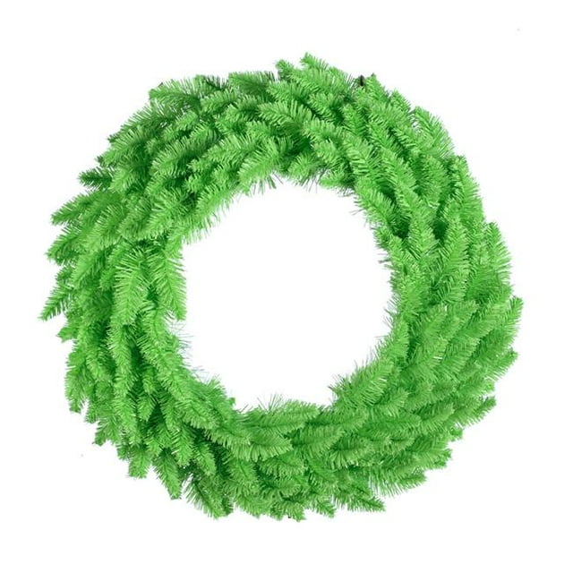 Lime Dural-Lit Wreath with Lime LED Lights, 36 in.
