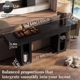 thumbnail image 2 of OMCHOM 70.8 Inch Console Table Wood Entryway Sofa Table with USB Charging Station, Narrow Behind Couch Design with Storage Shelves for Hallway Living Room Farmhouse Home Decor(Black), 2 of 6
