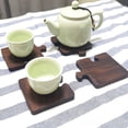 thumbnail image 5 of Estera de taza de té de madera maciza con forma de tronco, estera de taza de madera de nogal negro, estera de aislamiento para ceremonia del té, portavasos de madera, estera de té, bandeja de té de, 5 of 5