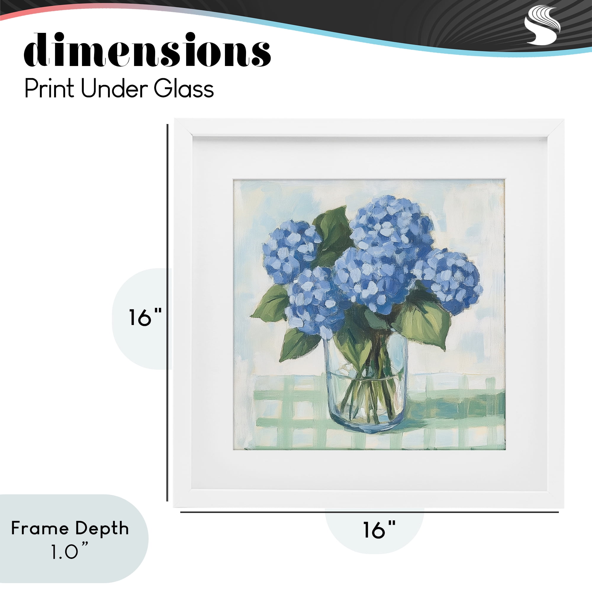 Stupell Industries Quaint Picnic Hydrangeas White Framed Print Under Glass, design by Petal Prints Design