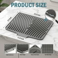 thumbnail image 3 of Silicone Dish Drying Mat for Kitchen Counter or Sink, Non-Slip Dish Drainer Mat with Built-in Drain, Heat Resistant Drying Pad, Grey, 3 of 8