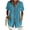 #333-Mint Green, variant on Women's Boho Print Waffle Knit Denim Collar Button Down Short Sleeve Blouse Loose Fit Summer Top