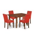 thumbnail image 2 of East West Furniture Milan 5-piece Wood Dining Set in Mahogany/Firebrick Red, 2 of 6