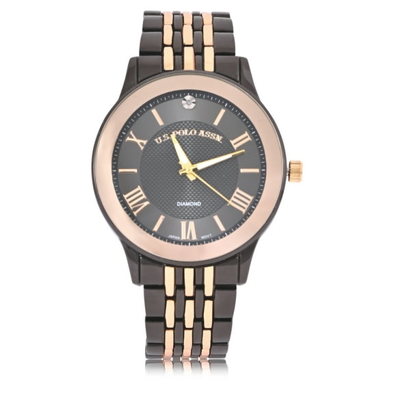 U.S. Polo Assn. Adult Male 2-Tone Gunmetal/Gold Bracelet watch (USC80733WM)