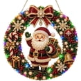 thumbnail image 4 of Christmas Santa Claus DIY Pearl Light Wreath Kit with LED String Lights 9.4in, 4 of 5