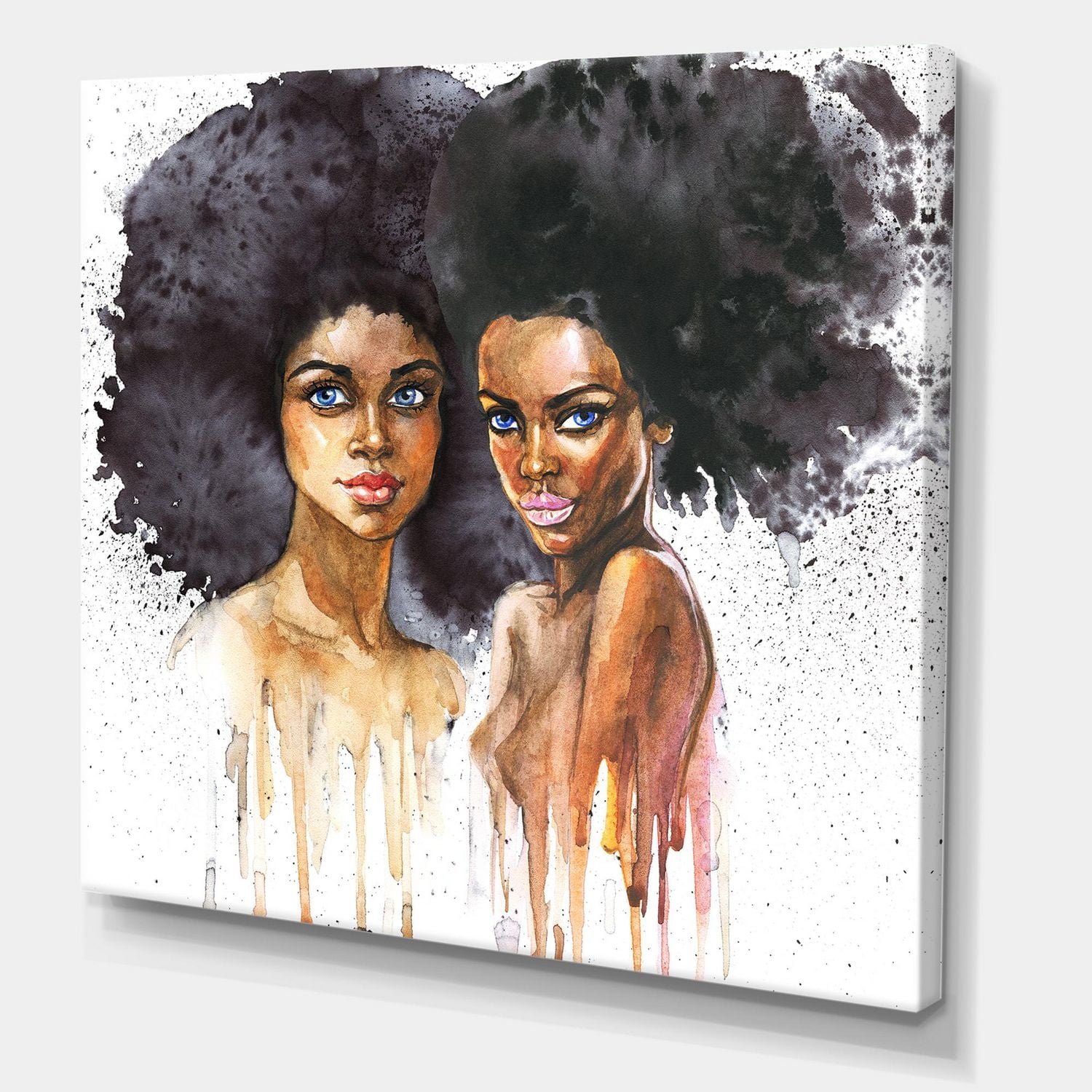 Designart Portrait of Two Afro American Women Canvas Wall Art