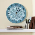 thumbnail image 2 of Blue Mandala Flowers Decorative Round Wall Clock Arabic Numerals Design Non Ticking Wall Clock Large For Bedrooms Bathroom（12 Inch）, 2 of 6