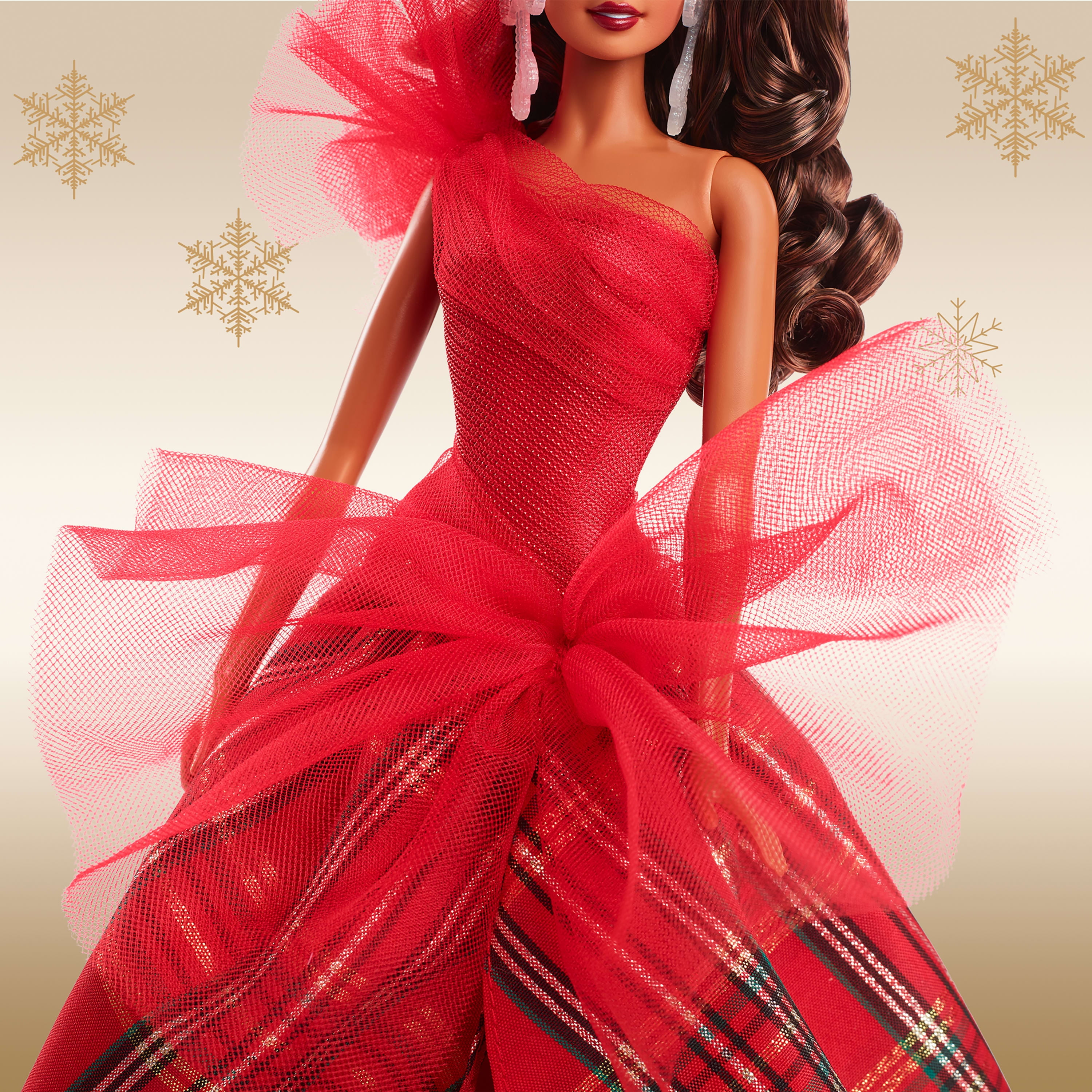 Barbie 2024 Holiday Barbie Dolls, Seasonal Collector Gift, Barbie Signature, Plaid Gown with Red Bow