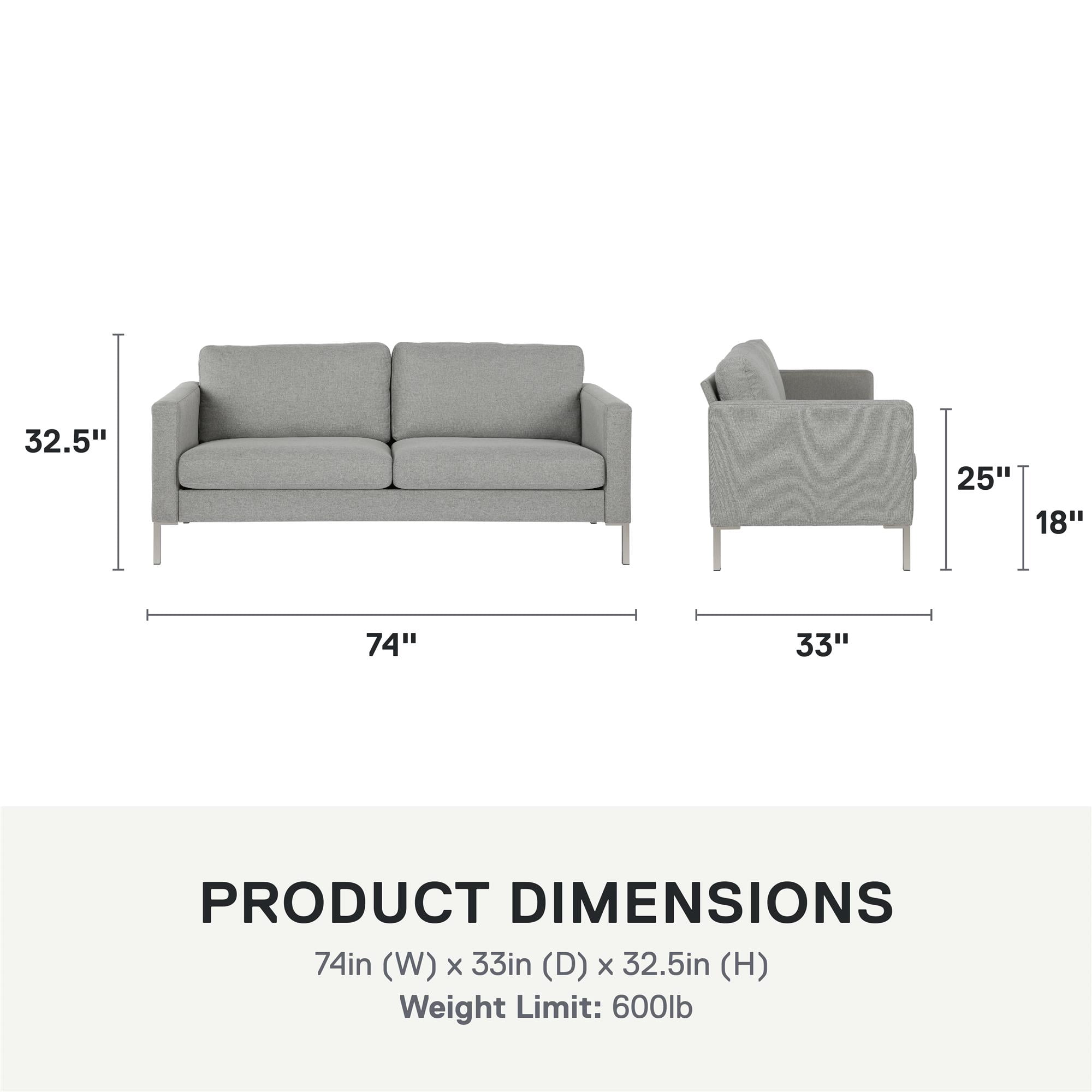 DHP Lexington Sofa, Gray Linen