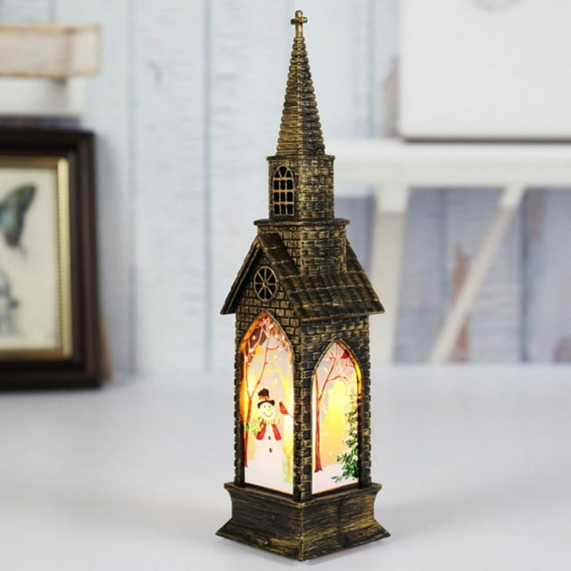 Wuffmeow Christmas LED Luminous Wind Lantern Festive Atmosphere Sturdy Stylish Snowman Home Decoration