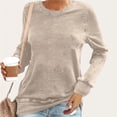 thumbnail image 3 of Jalioing Crew Neck Basic Sweatshirts for Women Classic Fashion Crew Neck Pullover Shirts Solid Color Casual Tops, 3 of 4