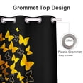thumbnail image 3 of 42W x 63L Funny Sunflower Blackout Curtains Grommet Thermal Insulated Room Top Darkening Curtains for Living Room Bedroom Inch Set of 2 Panels Butterfly Art Design, 3 of 6