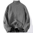 thumbnail image 5 of Miluxas Men's Stripe Knit Sweater, Crew Neck Pullover, Casual Long Sleeve Winter Warm Knitted Fashion Top Gray, 5 of 5