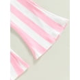 thumbnail image 7 of Arvbitana Baby Girls Pants Set Sleeveless Ruffled Solid Romper Tops + Stripes / Flower Flare Pants + Headband Summer Sweet Outfit 3Pcs 0-18M, 7 of 7