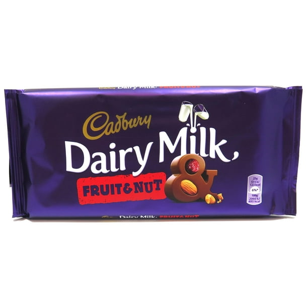 Barre de chocolat aux fruits et noix Dairy Milk de Cadbury