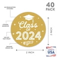 thumbnail image 2 of Koyal Wholesale 2024 Graduation Stickers, Yellow, Party Favors, Bulk 40 Pack, 2 Inch, 2 of 5