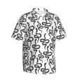 thumbnail image 2 of Balery Hand Drawn Snake Print Men's Hawaiian Shirts Short Sleeve Beach Shirt Relaxed Fit Vacation Button Down Shirts-, 2 of 9